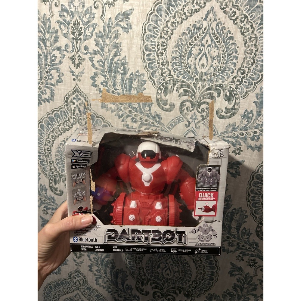 DARTBOT BLUETOOTH‎ APP CONTROLLED ROBOT W/ DART SHOOTER TOY DAMAGED BOX KIDS